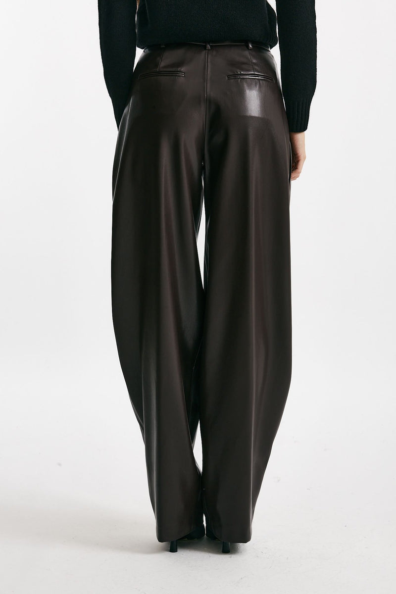 Pantalone in ecopelle bordeaux women The andamane - 3