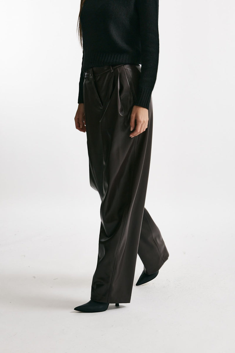 Pantalone in ecopelle bordeaux women The andamane - 4