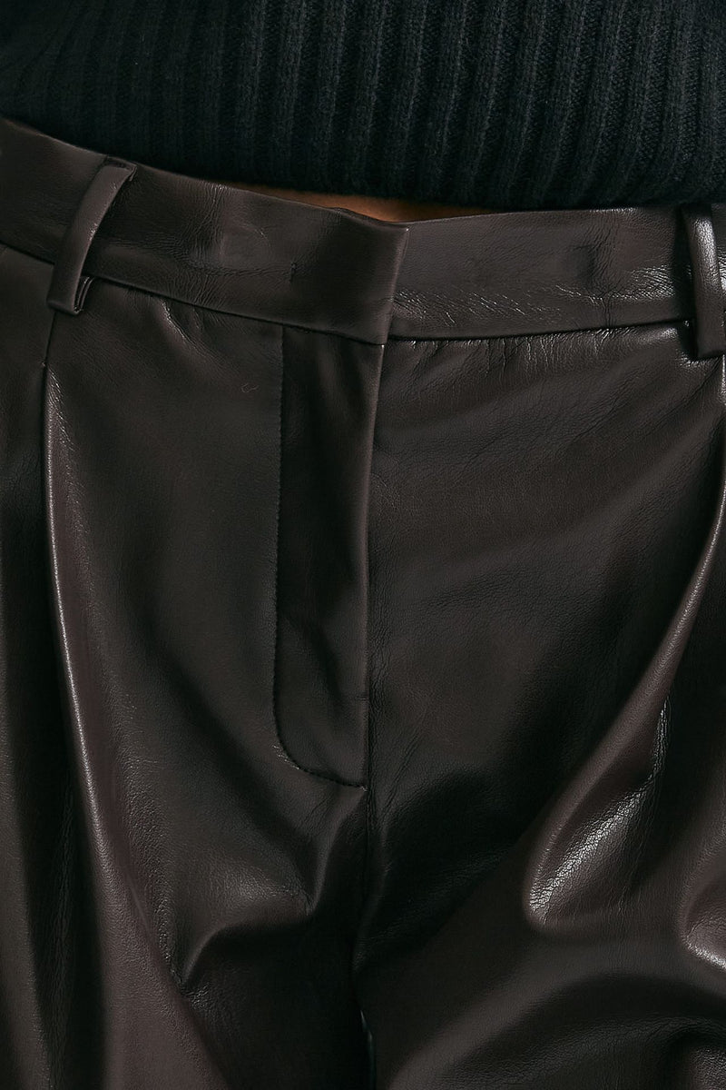 Pantalone in ecopelle bordeaux women The andamane - 5