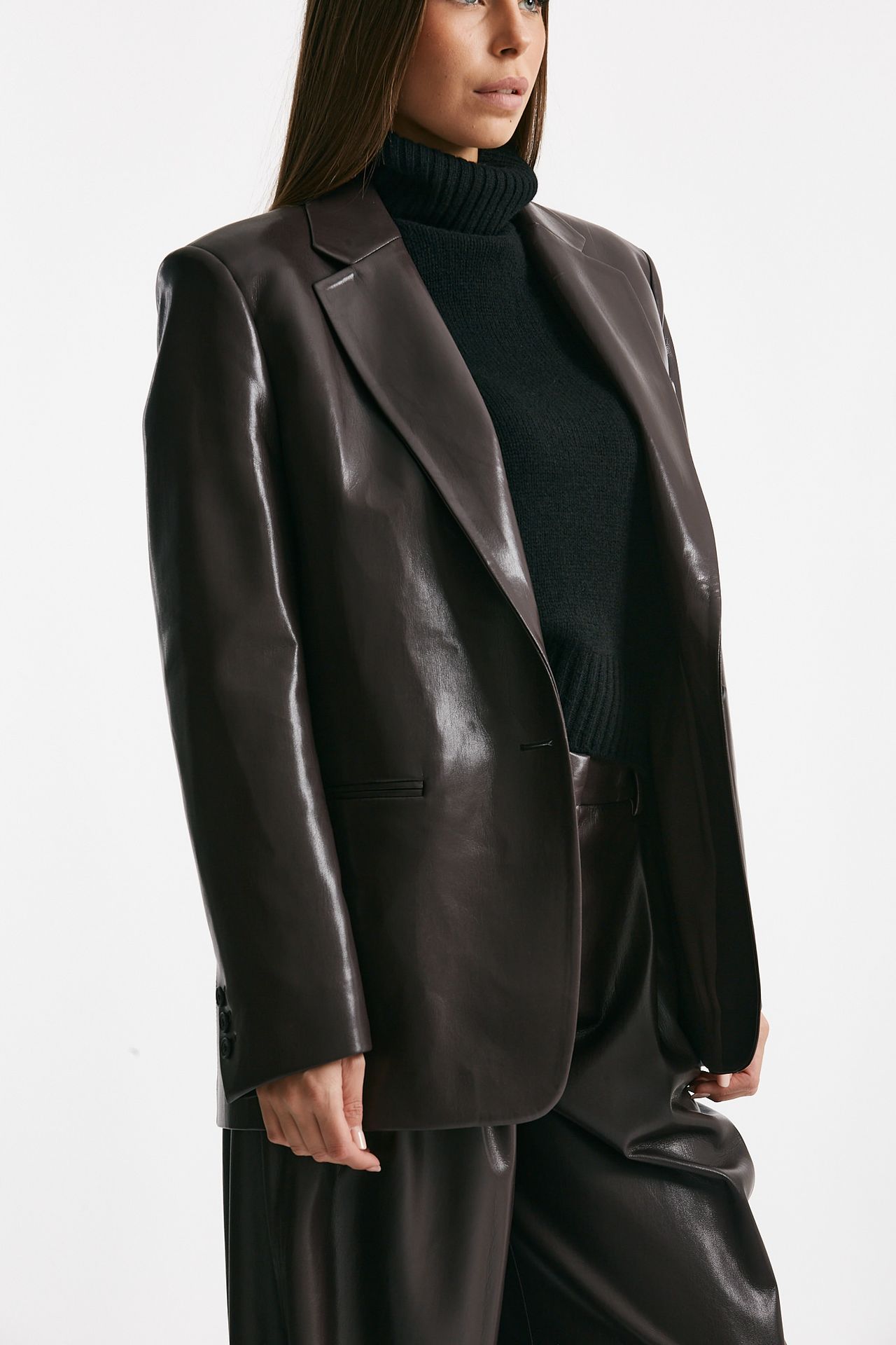 Blazer over in ecopelle bordeaux women The andamane - 3