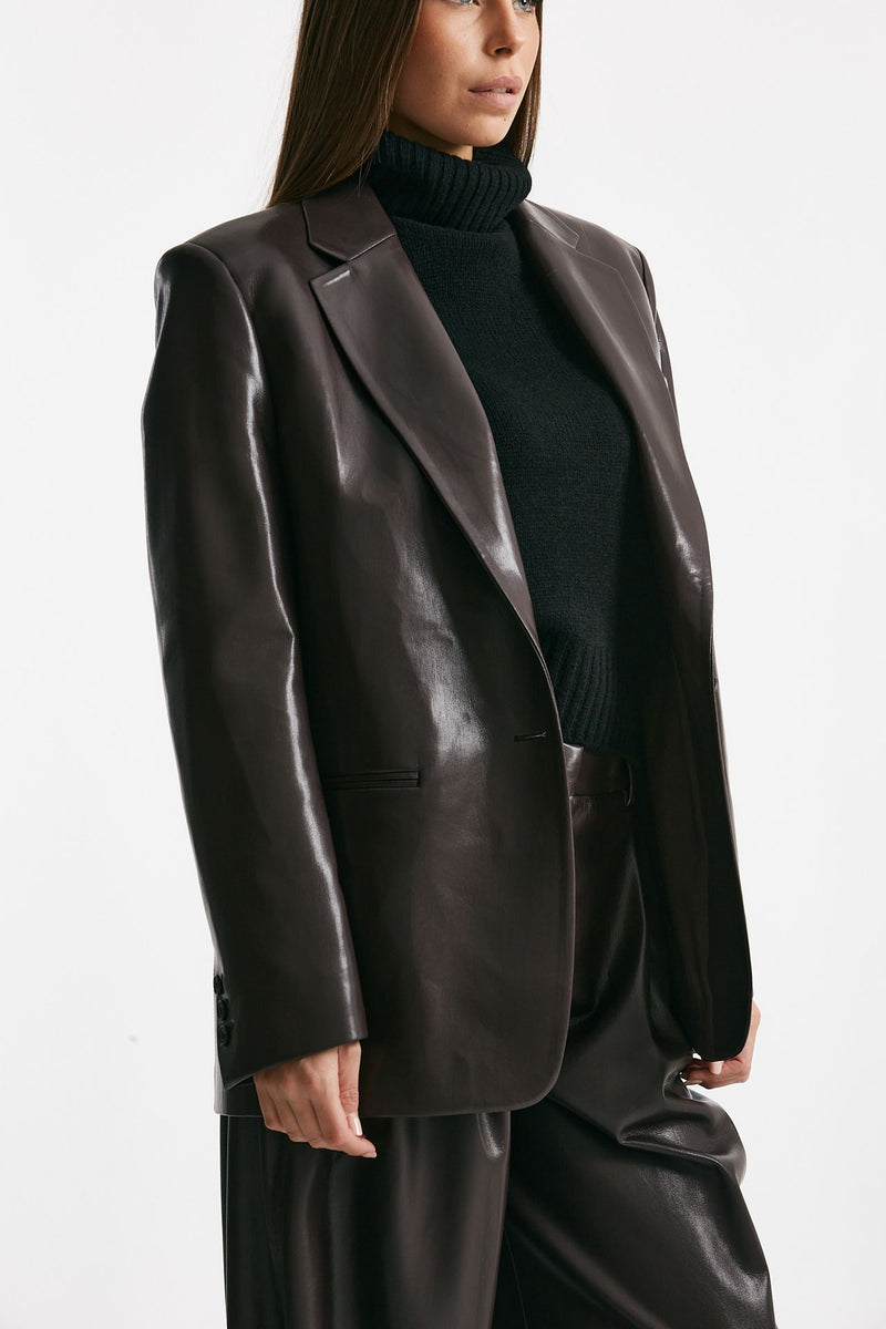 Blazer over in ecopelle bordeaux women The andamane - 3