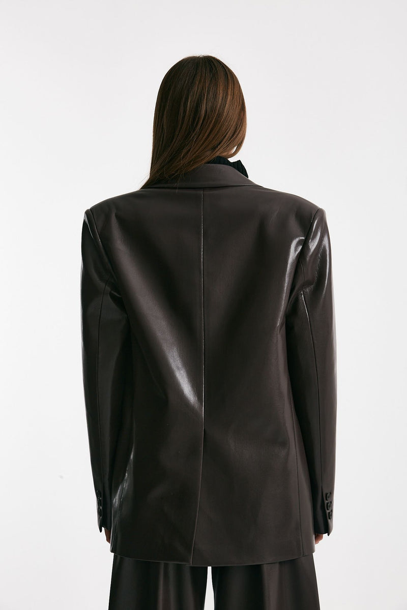 Blazer over in ecopelle bordeaux women The andamane - 4