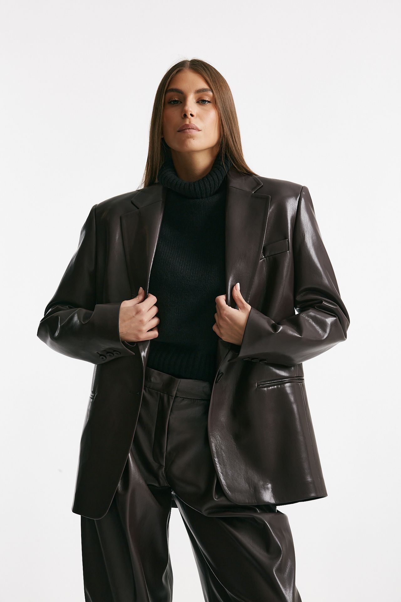 Blazer over in ecopelle bordeaux women The andamane - 2