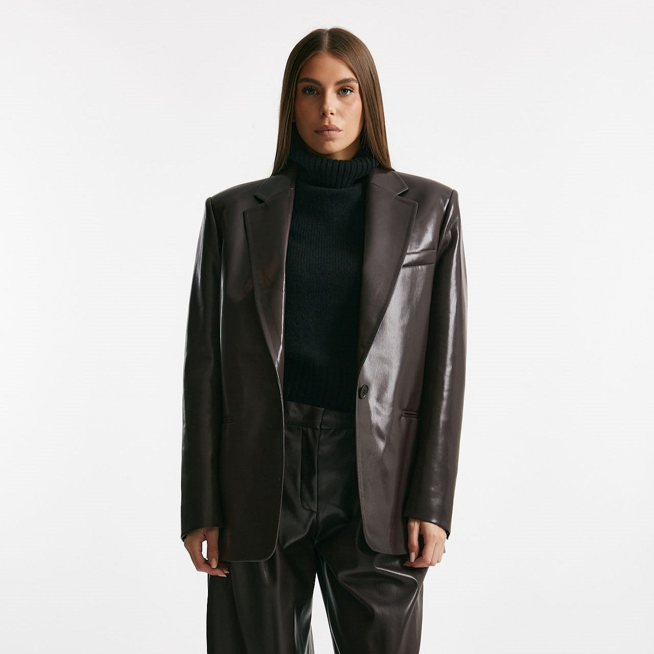 Blazer over in ecopelle bordeaux women The andamane - 8