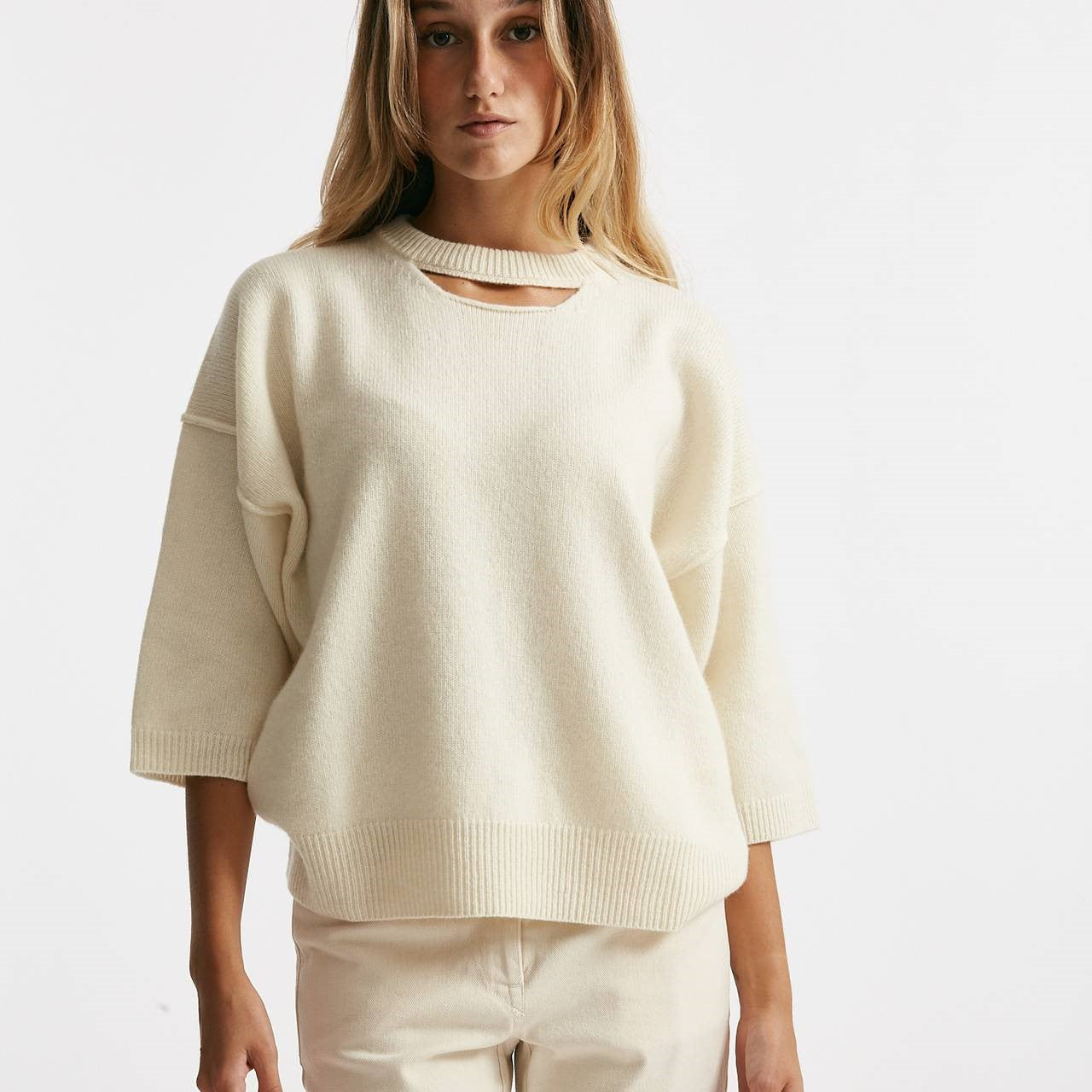 maglia cut off panna women Federica tosi - 7