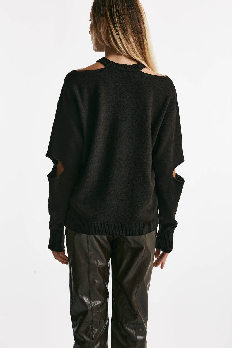 maglia over cut off cioccolato women Federica tosi - 3