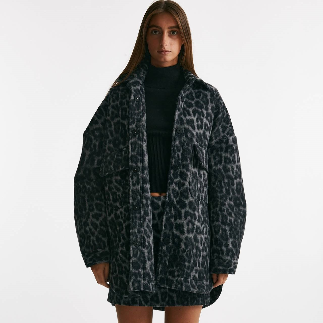 blazer over animalier nero e grigio women Federica tosi - 8