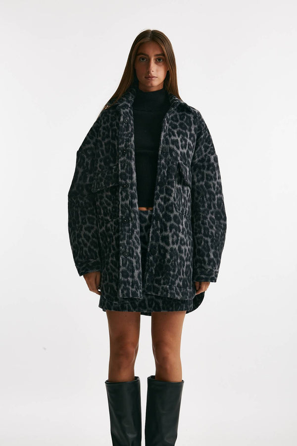 blazer over animalier nero e grigio women Federica tosi