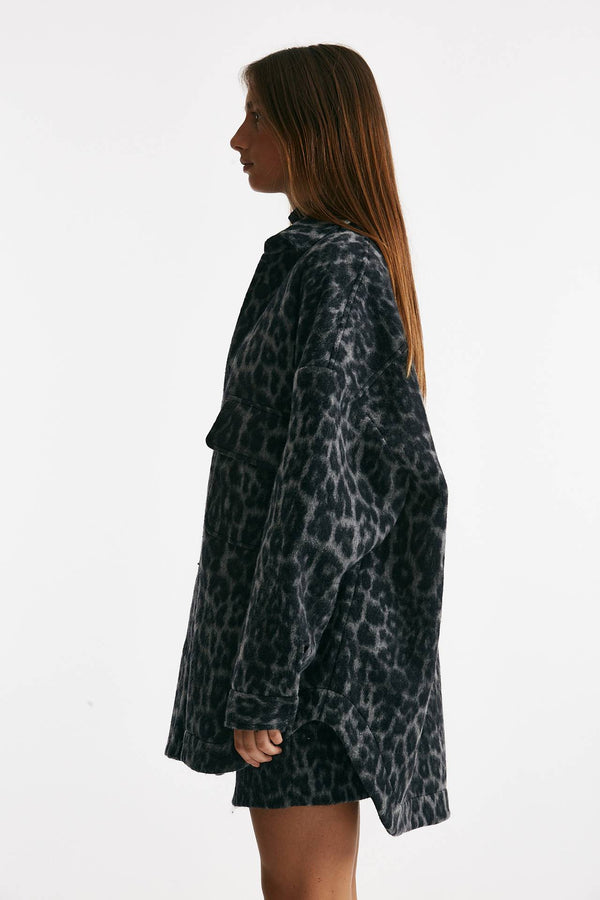 blazer over animalier nero e grigio women Federica tosi