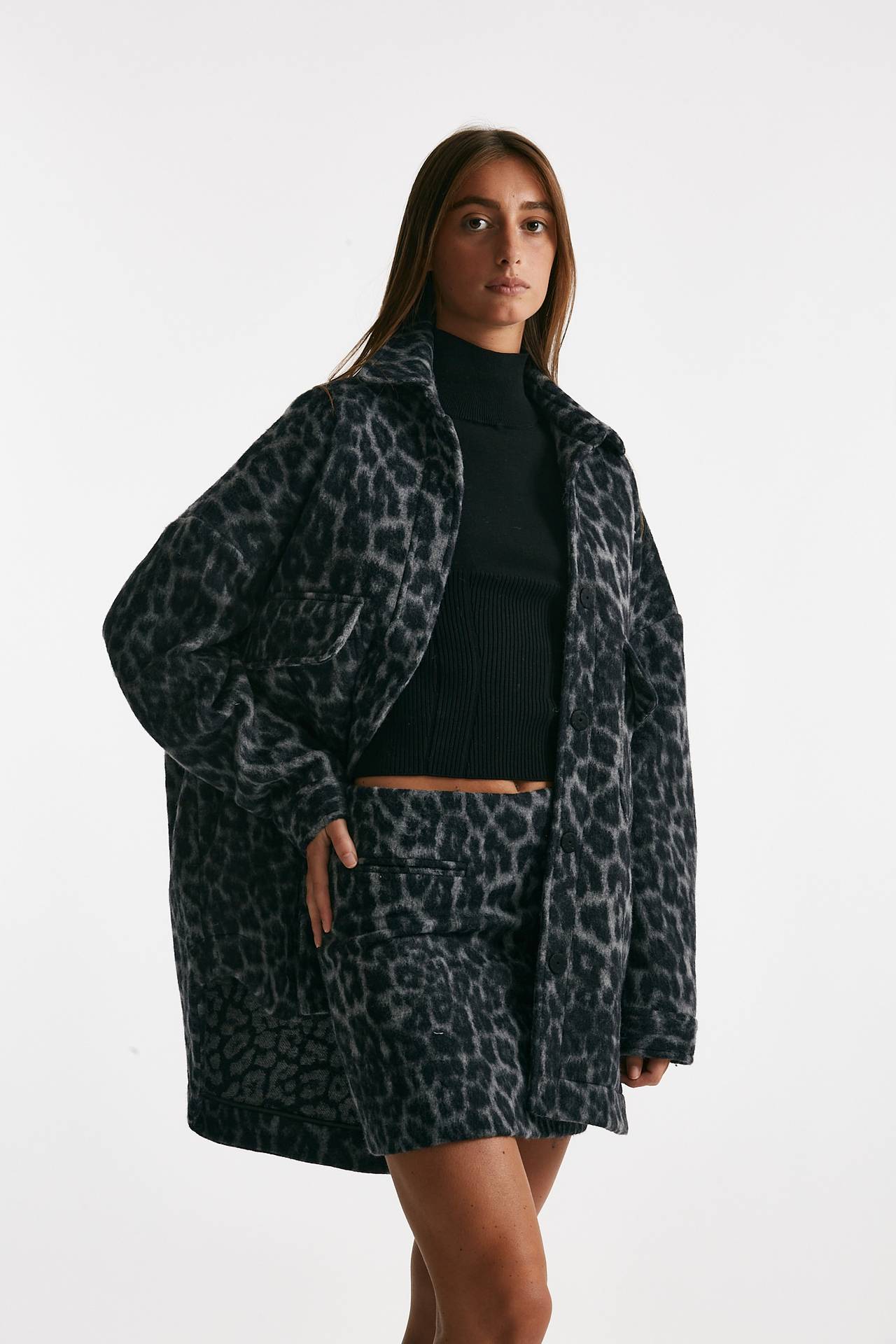 blazer over animalier nero e grigio women Federica tosi - 3