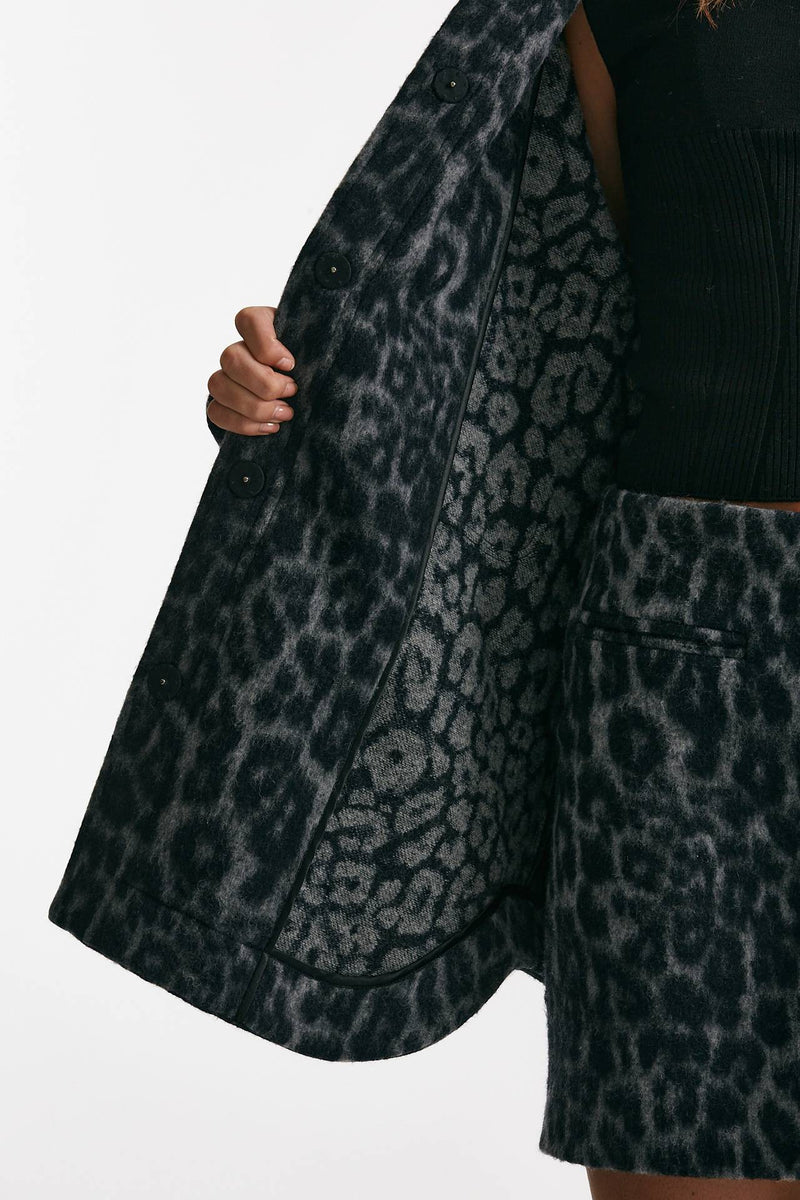 blazer over animalier nero e grigio women Federica tosi - 7