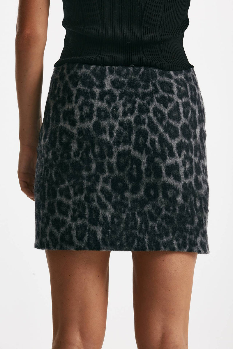 gonna corta animalier nero e grigio women Federica tosi - 3