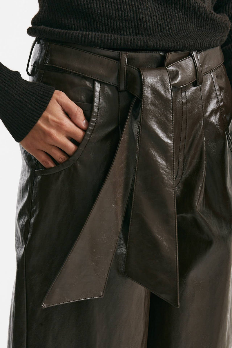 pantalone morbido in eco pelle cioccolato women Federica tosi - 6