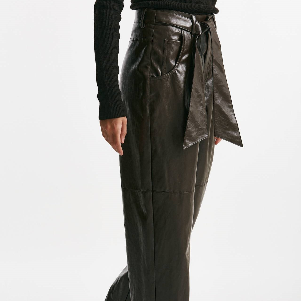 pantalone morbido in eco pelle cioccolato women Federica tosi - 7