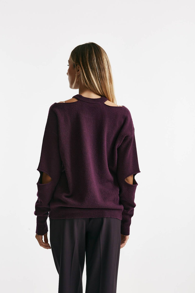 maglia over cut off melanzana women Federica tosi - 3