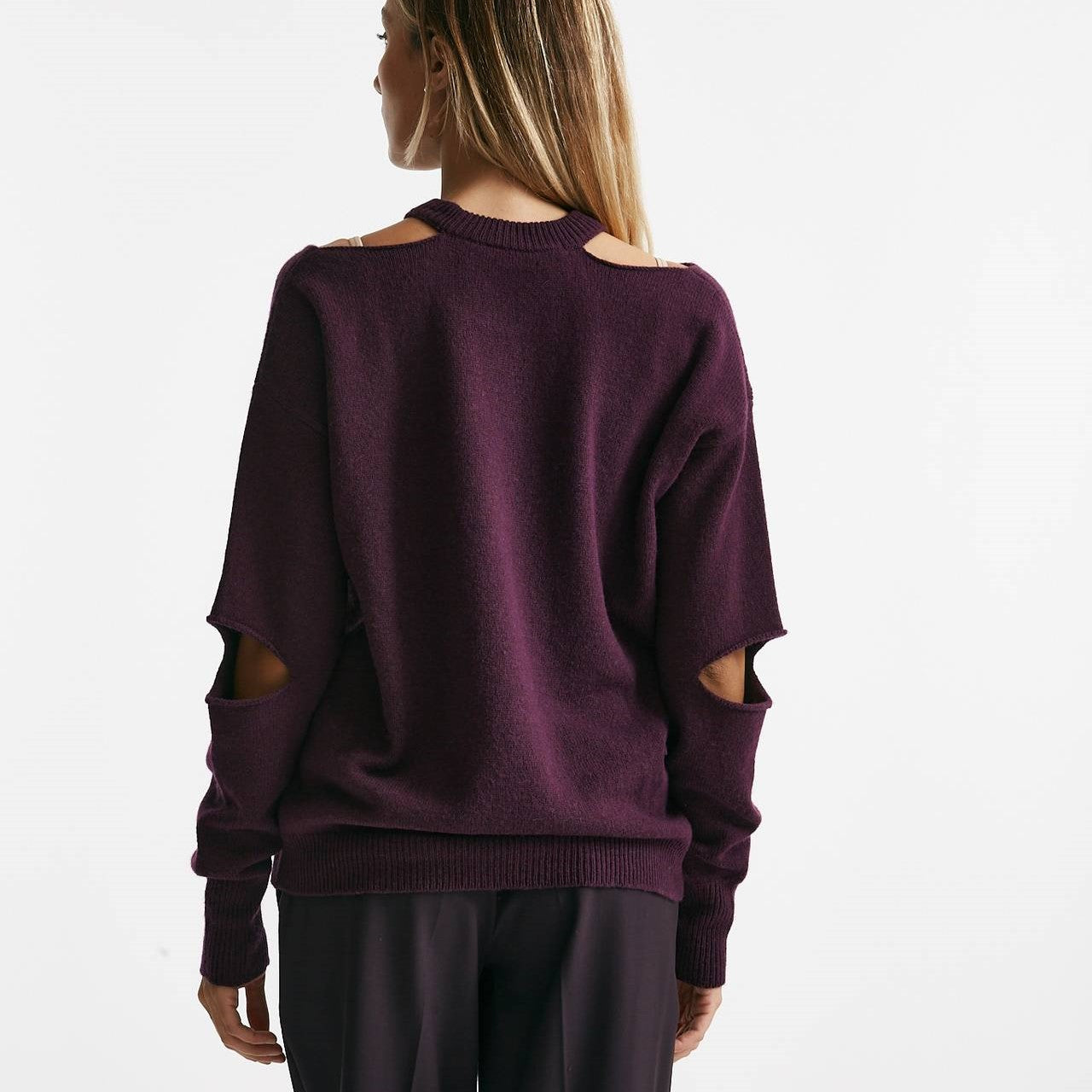 maglia over cut off melanzana women Federica tosi - 7