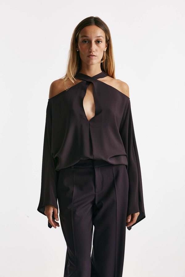 blusa cut melanzana women Federica tosi
