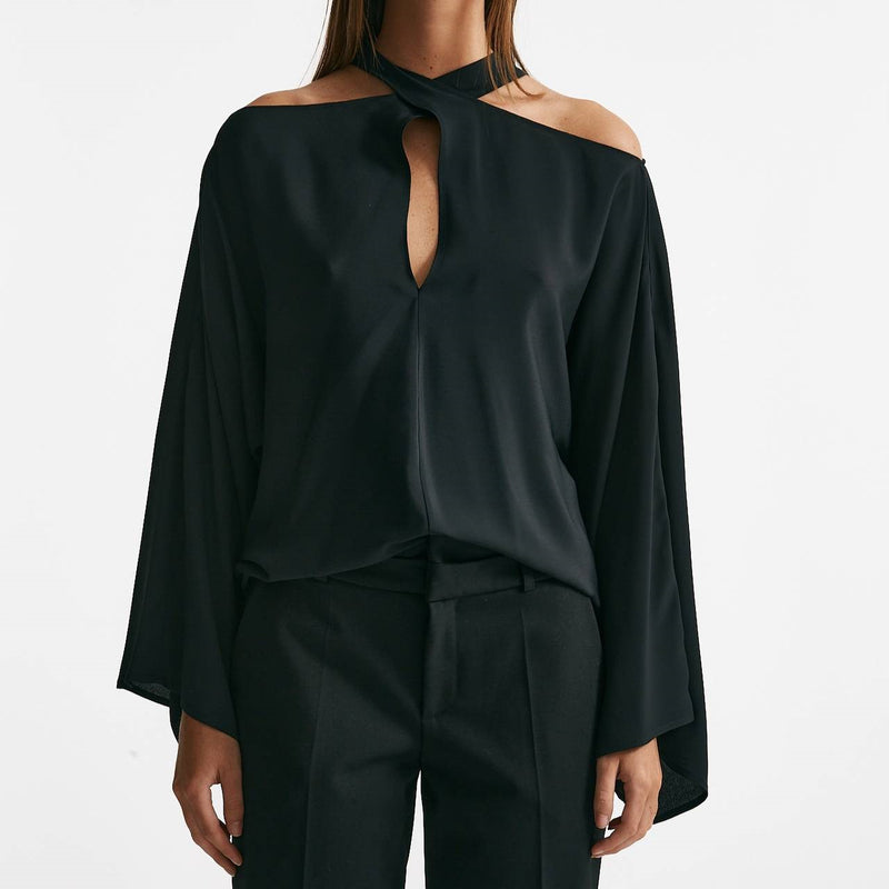 blusa cut nero women Federica tosi