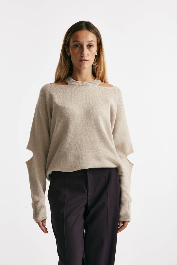 maglia over cut off grigio mélange women Federica tosi