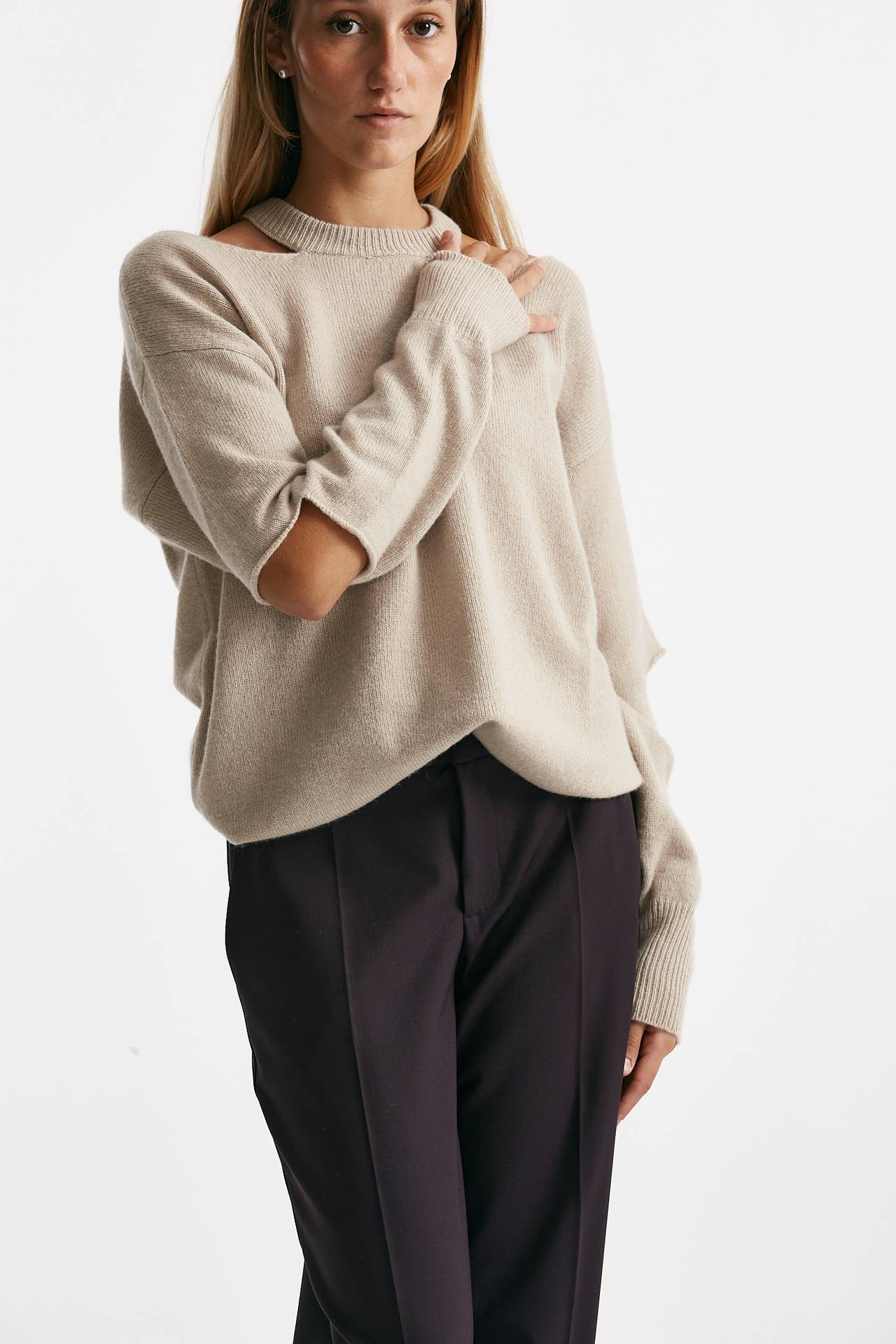 maglia over cut off grigio mélange women Federica tosi - 4