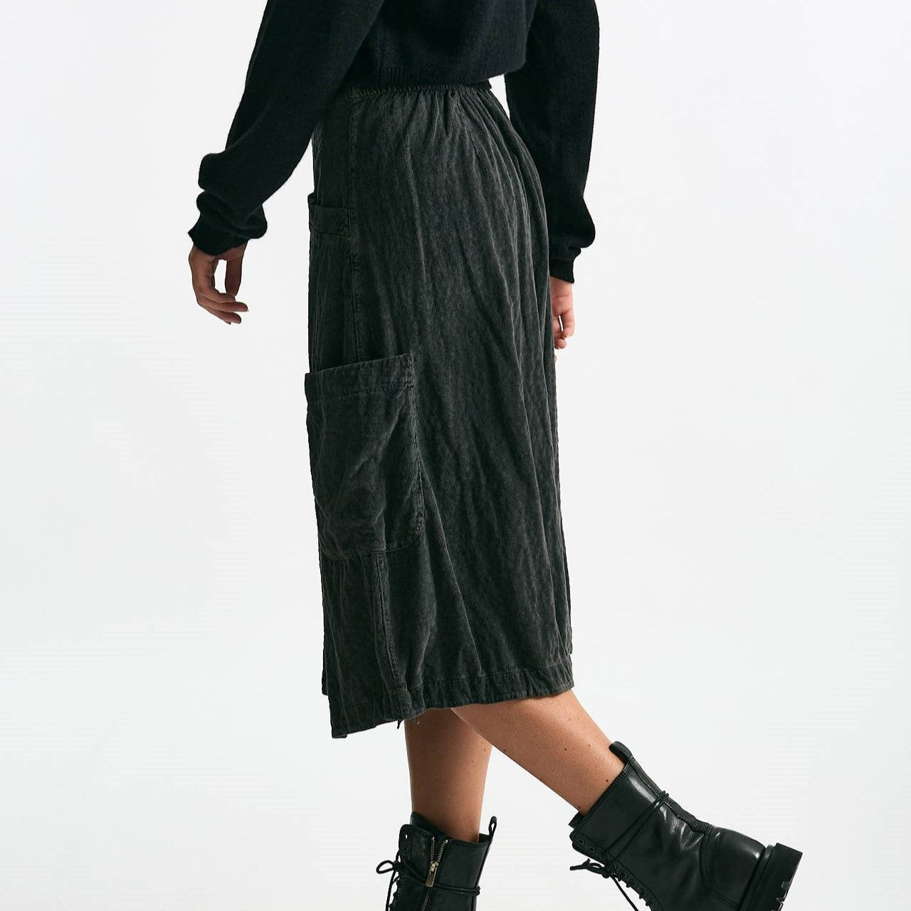 Gonna midi in velluto a costine piombo women Transit par such - 9