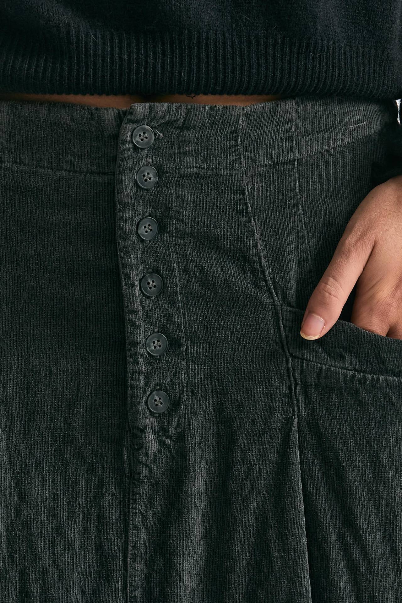 Gonna midi in velluto a costine piombo women Transit par such - 6