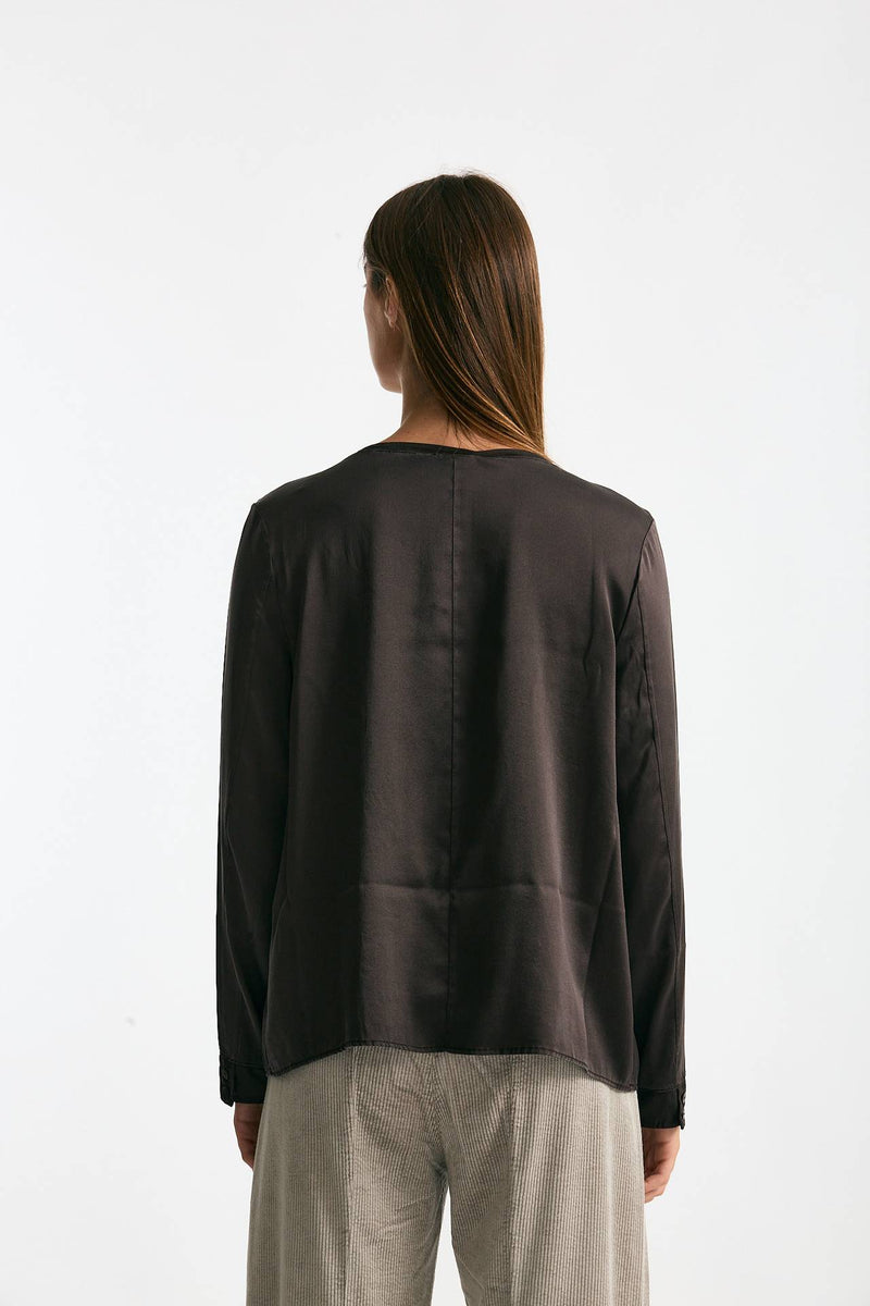 T-shirt in seta marrone women Transit par such - 3