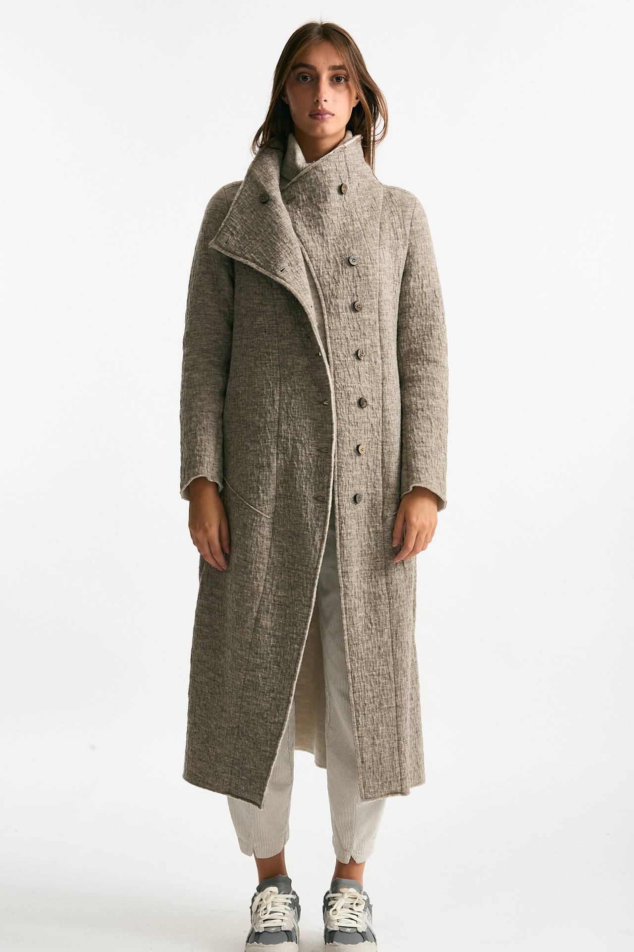 Cappotto lungo beige melange women Transit par such - 1