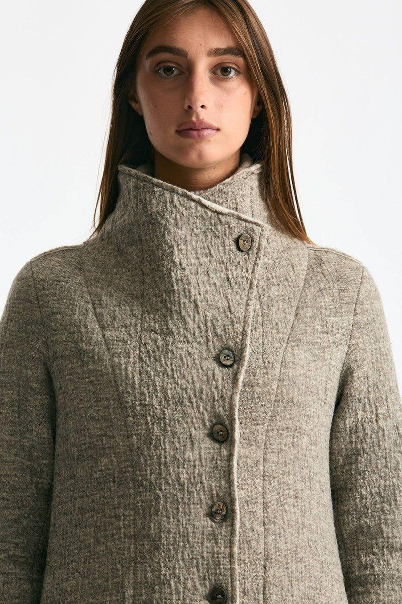 Cappotto lungo beige melange women Transit par such - 5