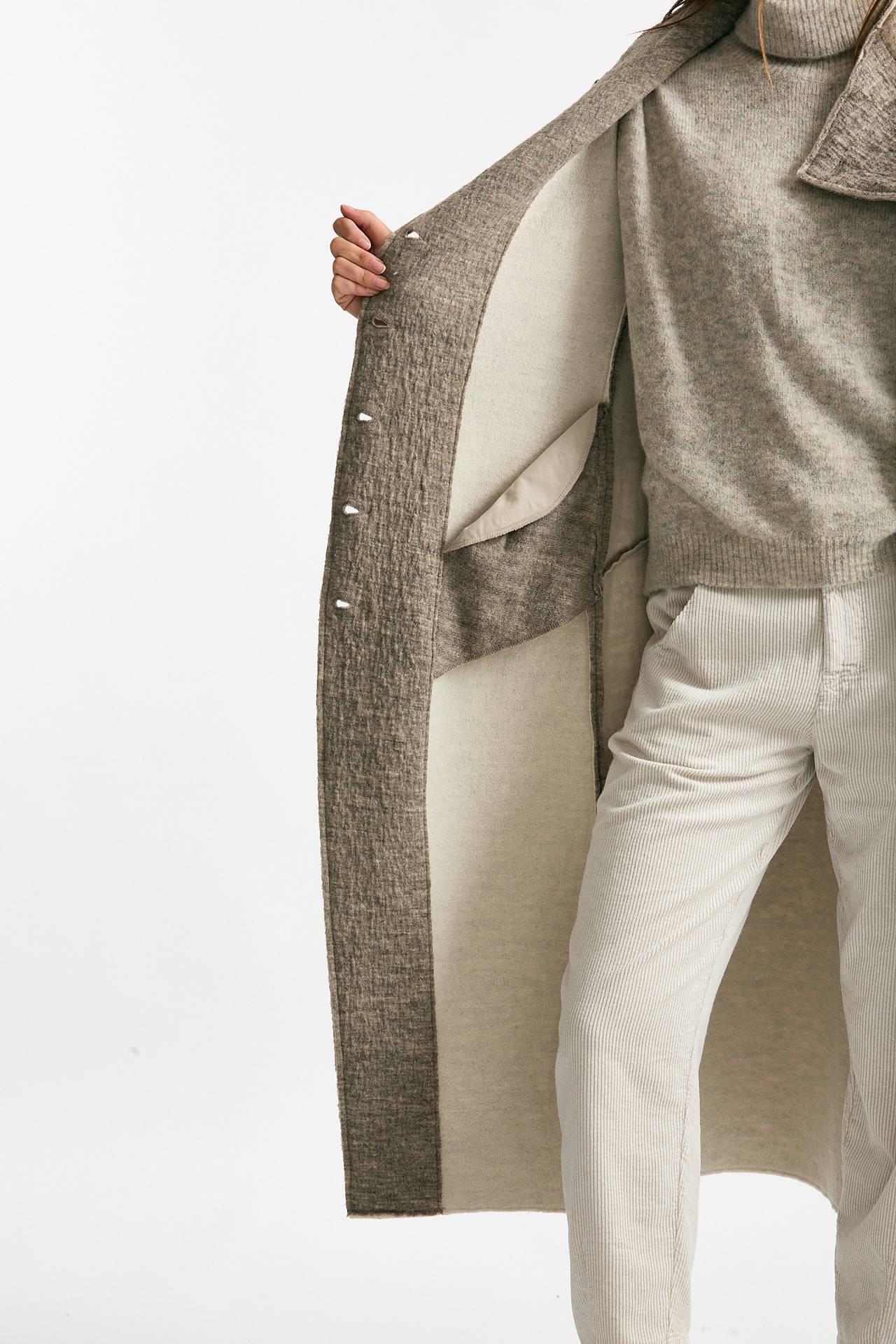 Cappotto lungo beige melange women Transit par such - 10