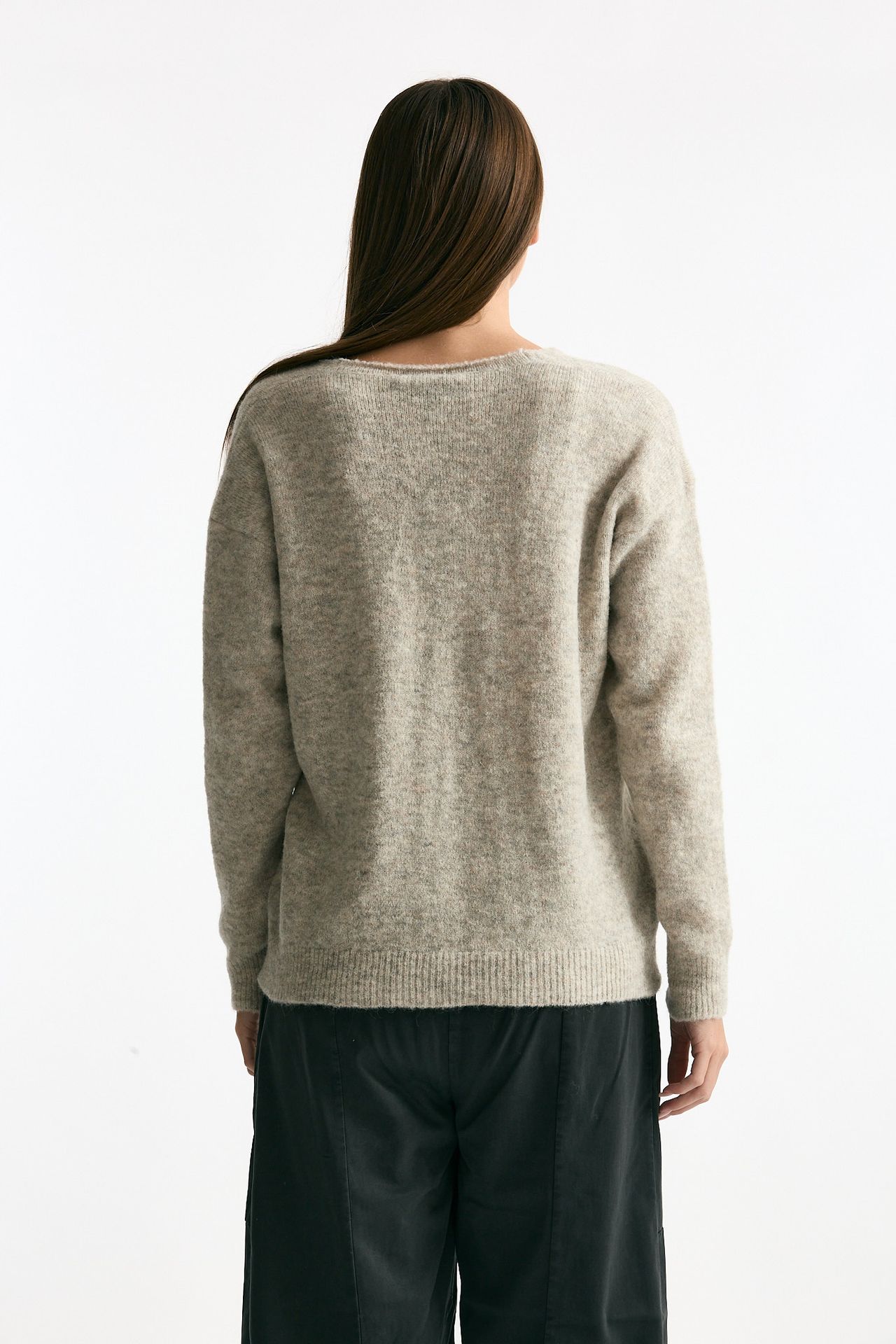 Maglia scollo a v grigio melange women Transit par such - 4