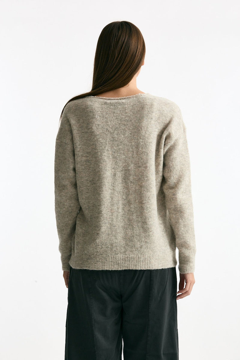 Maglia scollo a v grigio melange women Transit par such - 4