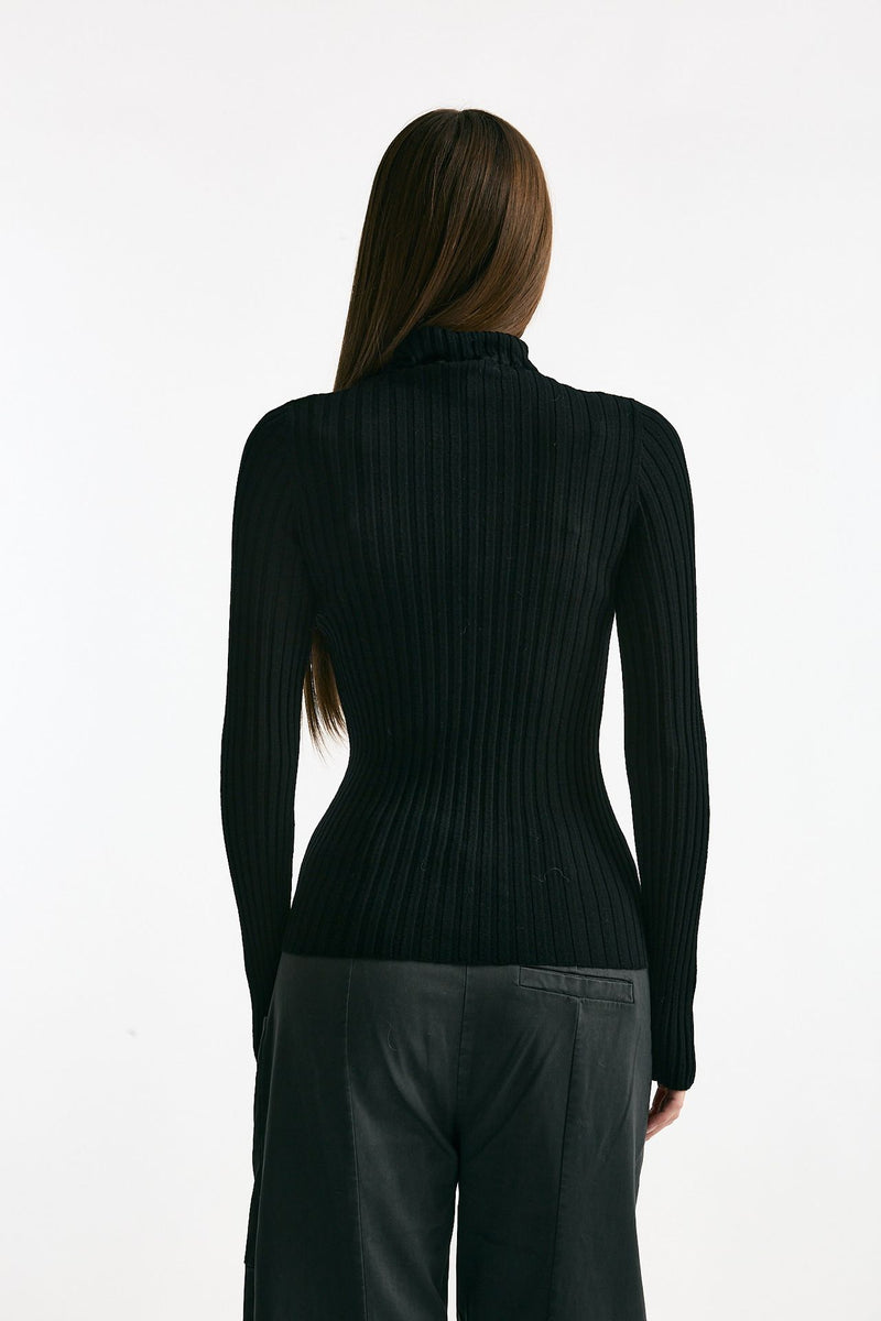 Maglia lupetto in lana nero women Transit par such - 2