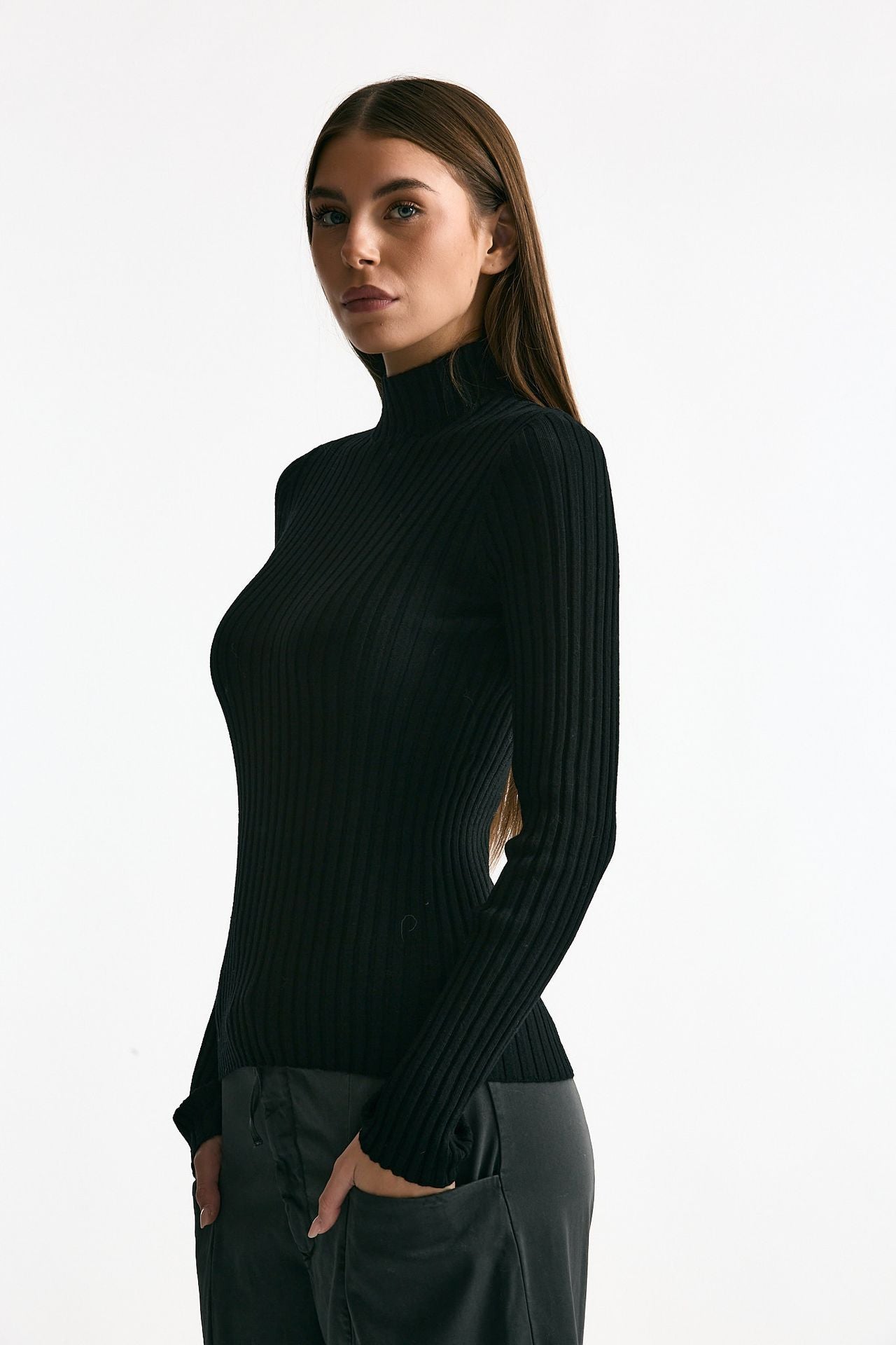 Maglia lupetto in lana nero women Transit par such - 3