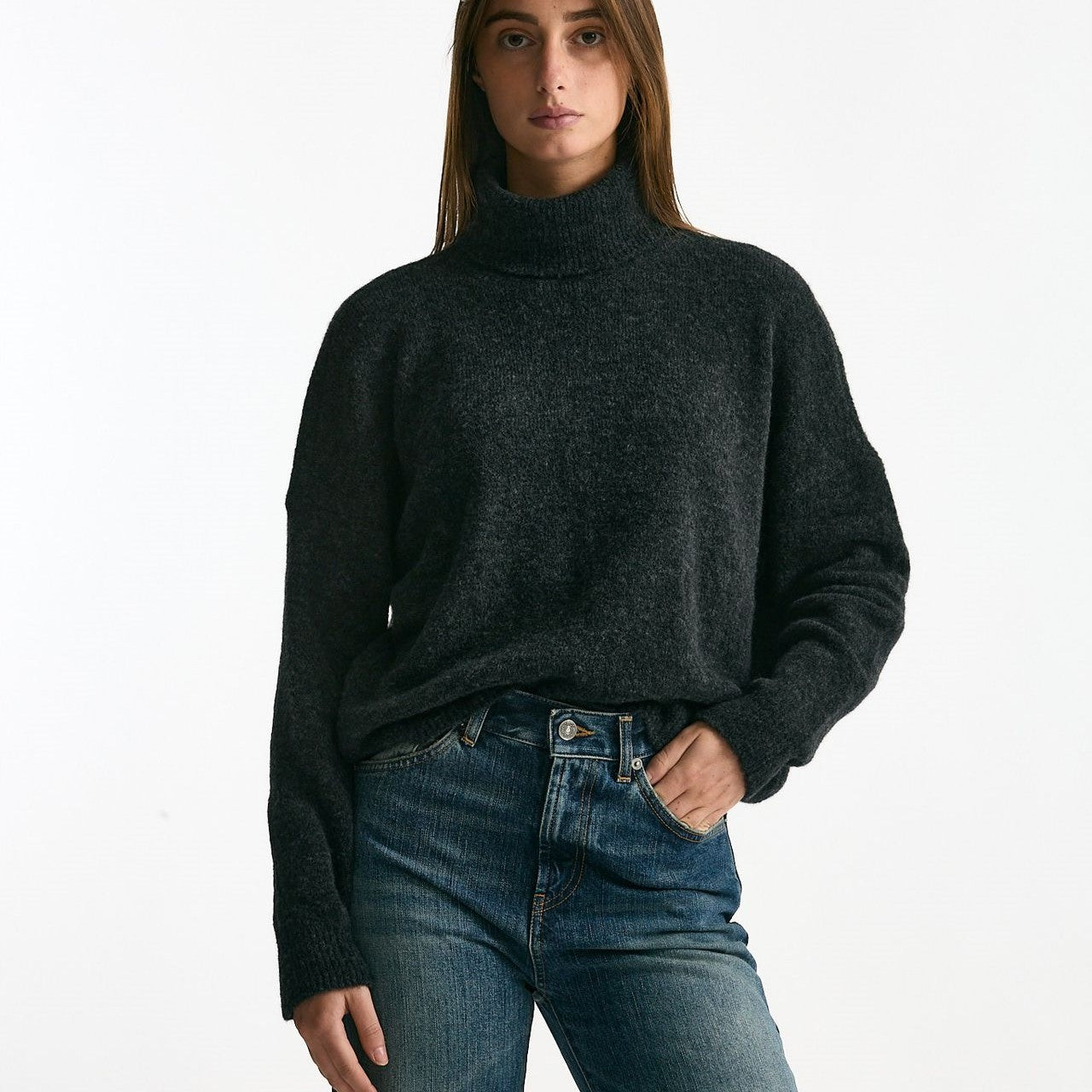 Maglia dolcevita antracite women Transit par such - 7