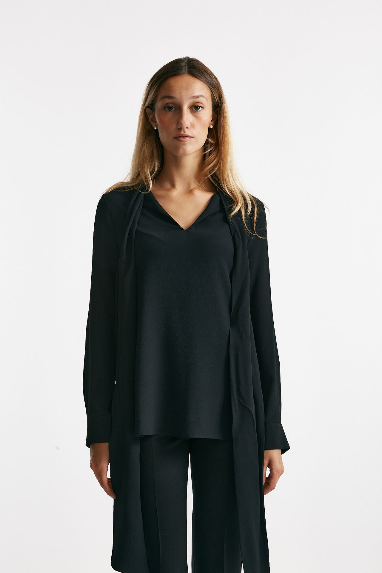 Camicia in misto seta ANGEL nero women Zanone - 1