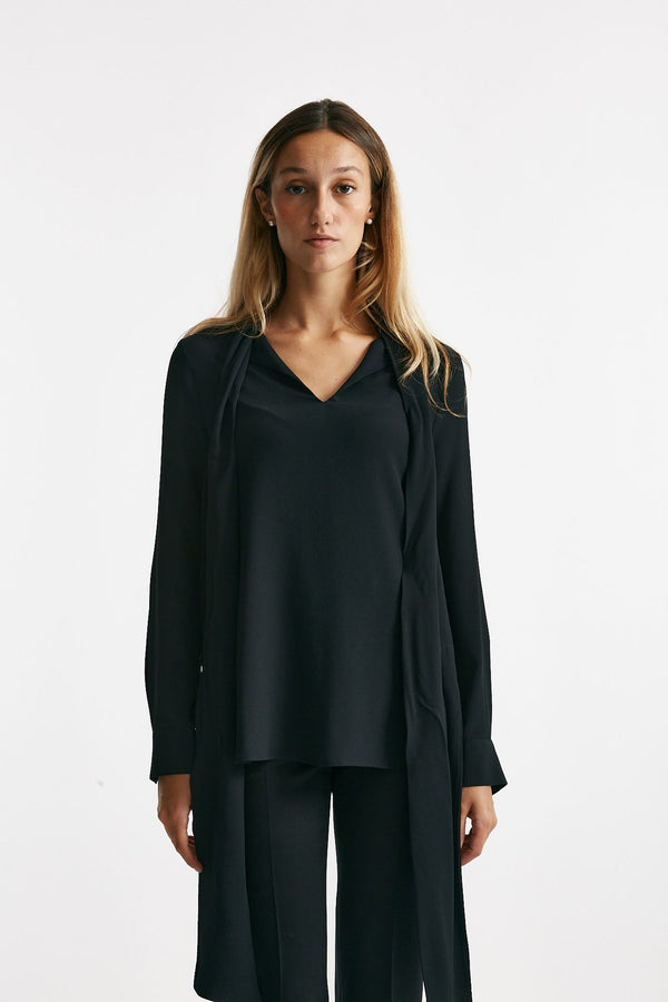 Camicia in misto seta ANGEL nero women Zanone