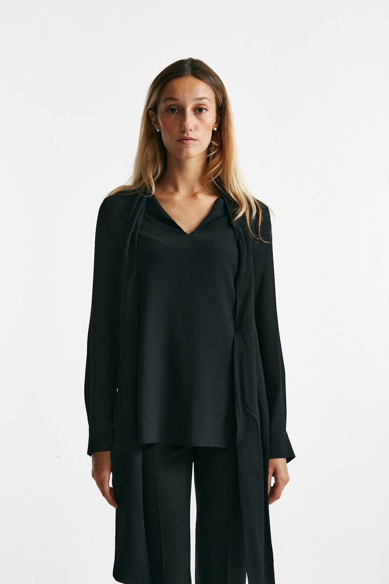 Camicia in misto seta ANGEL nero women Zanone - 1