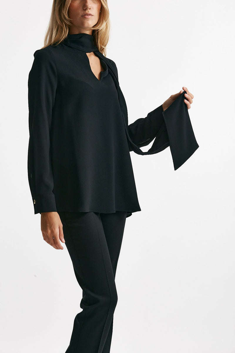 Camicia in misto seta ANGEL nero women Zanone - 4