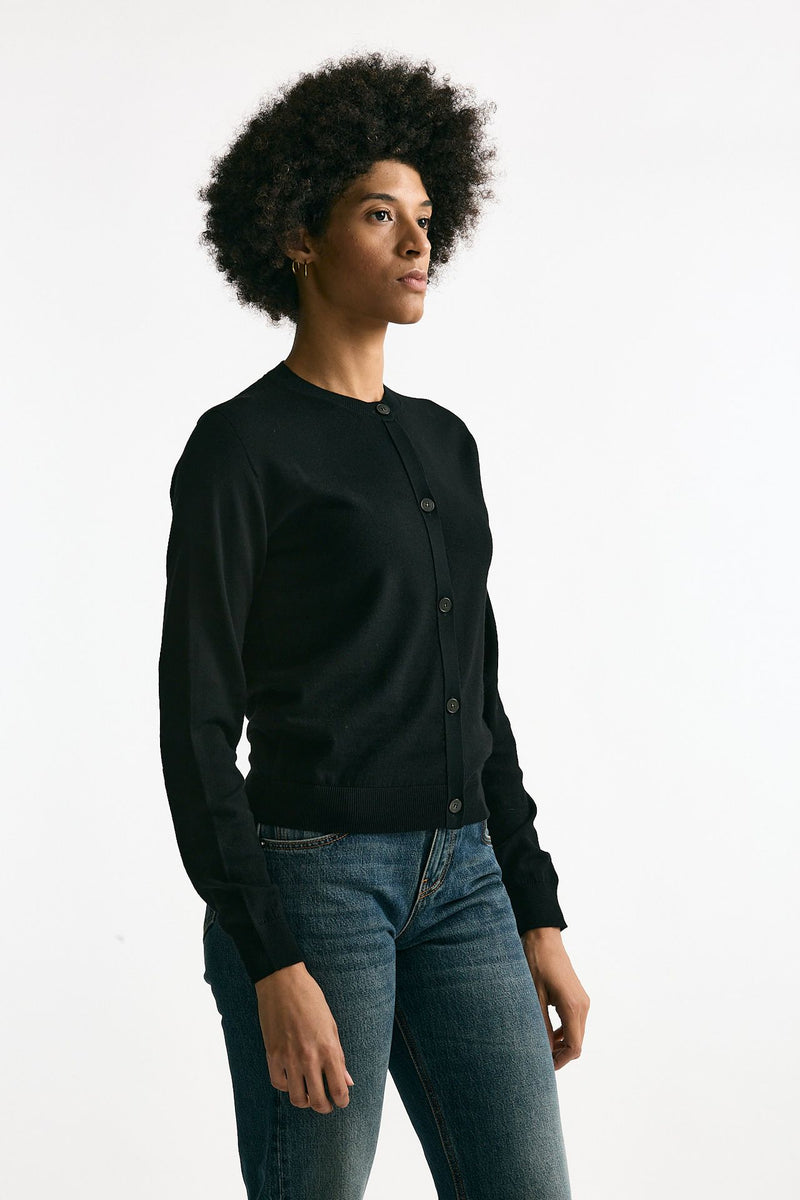 Cardigan in lana rasata nero women Zanone - 2