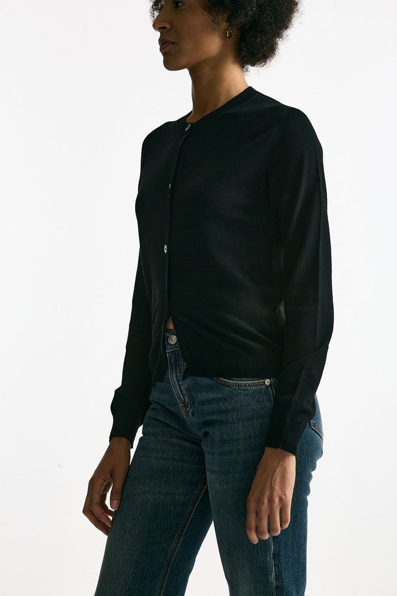 Cardigan in lana rasata nero women Zanone - 4