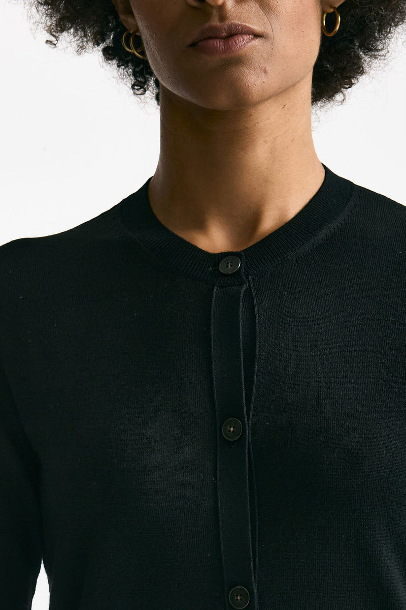 Cardigan in lana rasata nero women Zanone - 5