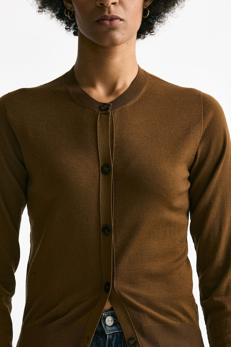 Cardigan in lana rasata cammello women Zanone - 4