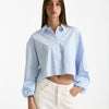 Camicia crop rigata azzurra e bianca women The andamane - 7