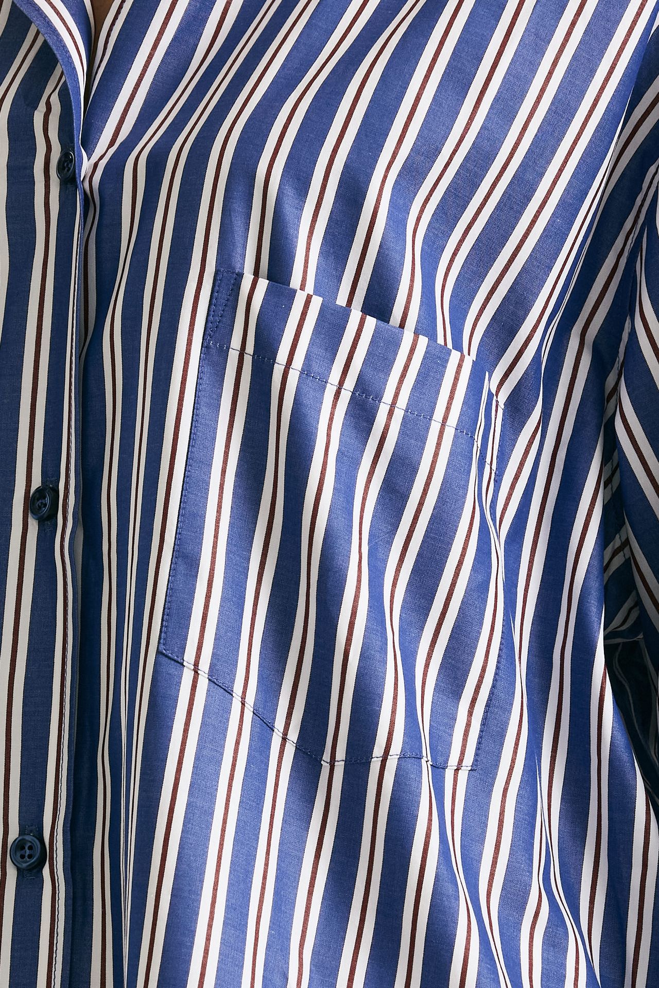 Camicia over Rigata blu bianca e bordeaux women The andamane - 5