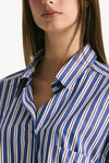 Camicia over Rigata blu bianca e bordeaux women The andamane - 6