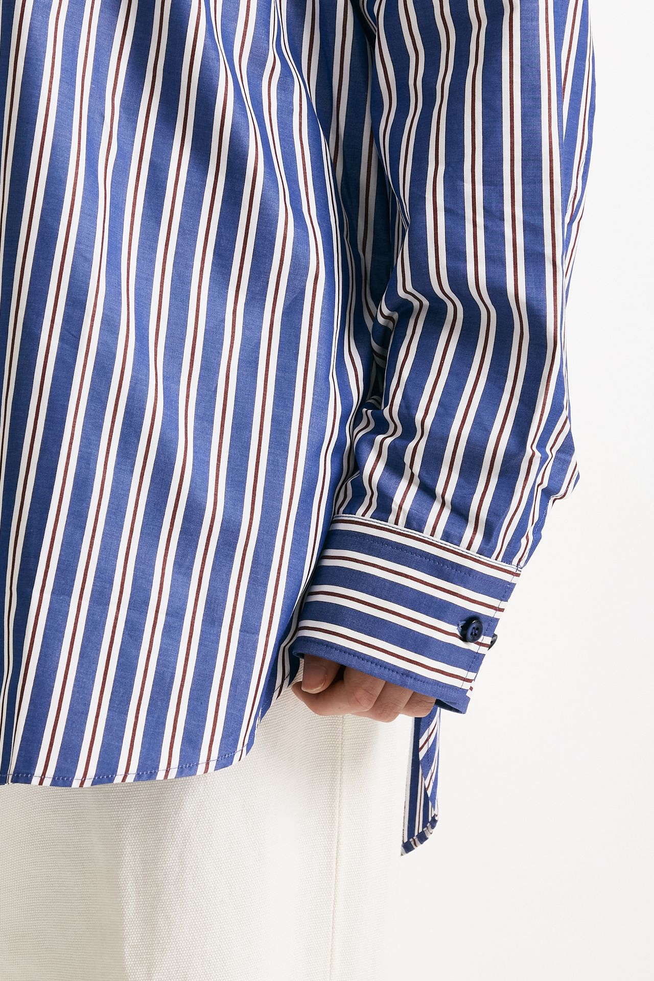 Camicia over Rigata blu bianca e bordeaux women The andamane - 7