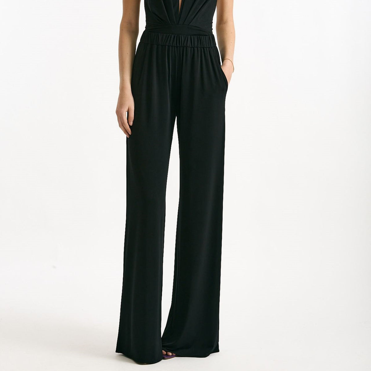 Pantalone palazzo fluido nero women The andamane - 7