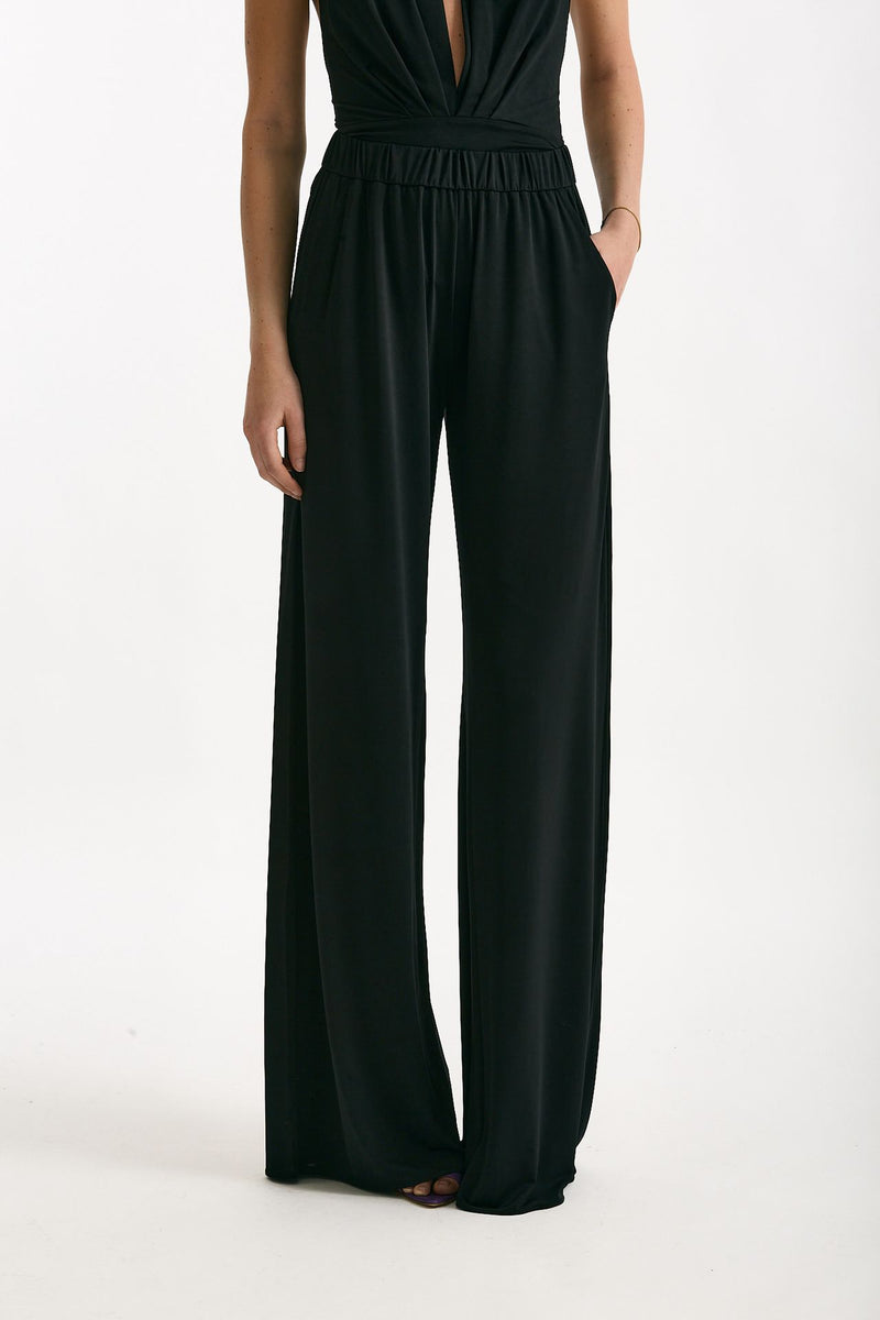 Pantalone palazzo fluido nero women The andamane - 3