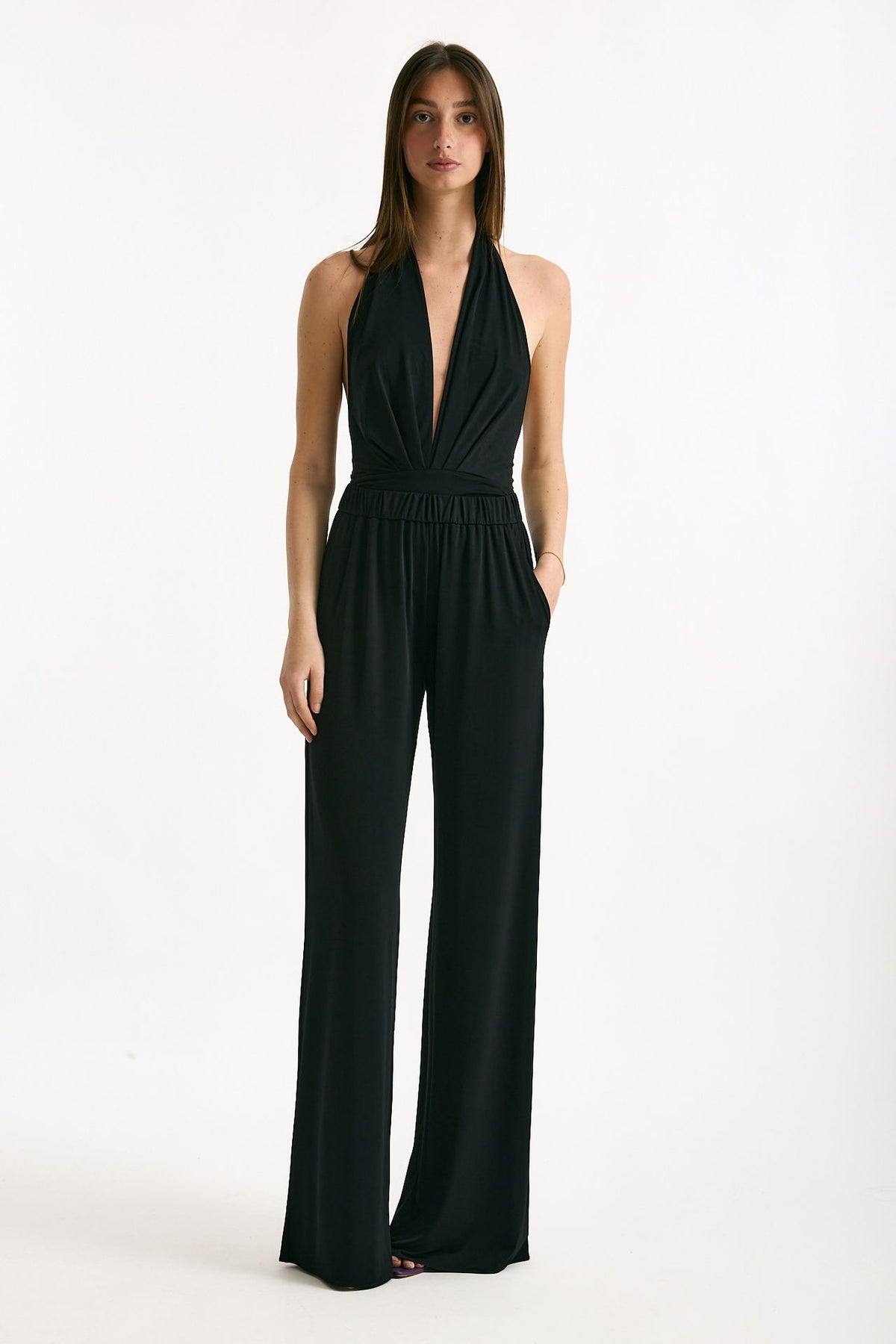 Pantalone palazzo fluido nero women The andamane - 2